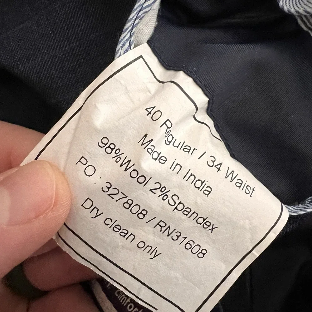 Jos A Bank Men's Brrr Comfort Plaid 40R Blazer Jacket Wool Spandex Stretch Blue - Picture 4 of 10